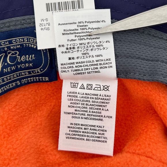 J. Crew Mens Mini Boonie Hat Size S/M Navy Blue Bucket Fleece Fishing Outdoors - Picture 6 of 6